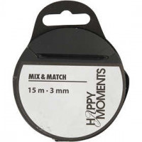 Satin Ribbon, W: 3 mm, 15 m, black [HOB-524502]