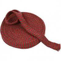 Knitted Tube, W: 30 mm, 10 m, christmas red/grey [HOB-53131]