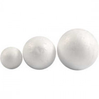 Polystyrene Ball Assortment, D: 20+30+40 mm, 12 pcs, white [HOB-54305]