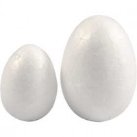 Polystyrene Eggs, H: 35+48 mm, W: 25+35 mm, 10 pcs, white [HOB-54309]