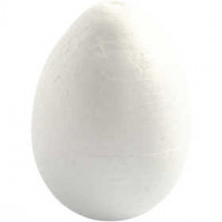 Polystyrene Eggs, H: 10 cm, 5 pcs, white [HOB-543220]