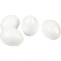 Polystyrene Eggs, H: 10 cm, 25 pcs, white [HOB-54322]