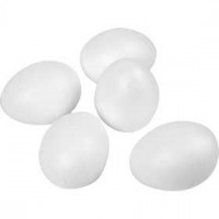 Polystyrene Eggs, H: 8 cm, 50 pcs, white [HOB-543241]
