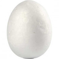 Polystyrene Eggs, H: 3.7 cm, 10 pcs, white [HOB-543261]