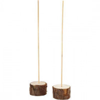 Wooden stands, D: 5 cm, H: 3 cm, 2 sets [HOB-57929]