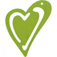 Heart, size 55x45 mm, thickness 2 mm, 10 pcs, lime green [HOB-599107]