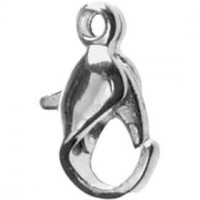 Lobster Claw Clasps, L: 10 mm, 10 pcs, silver-plated [HOB-600120]