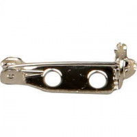 Brooch Backs, L: 15 mm, 100 pcs, silver-plated [HOB-600701]