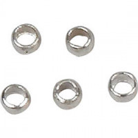 Crimp Beads, D: 2 mm, 100 pcs, silver-plated [HOB-60102]