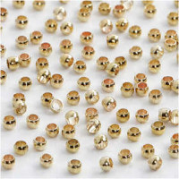 Crimp Beads, D: 2 mm, 100 pcs, gold-plated [HOB-60106]
