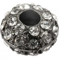 Rhinestone Beads, size 7x12 mm, hole size 4 mm, 2 pcs [HOB-60135]