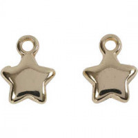 Star, D: 8 mm, hole size 1 mm, 4 pcs, gold-plated [HOB-60570]