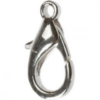 Lobster Claw Clasps, L: 18 mm, 25 pcs, silver-plated [HOB-61313]