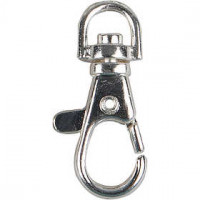 Lobster Claw Clasps, 40 mm, 15 pcs, silver-plated [HOB-61314]