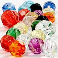 Faceted Bead Mix, size 10-12-16 mm, hole size 1-2.5 mm, 125 ml [HOB-618780]