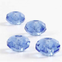 Glass Charm Beads, size 9x14 mm, hole size 4 mm, 4 pcs, blue [HOB-68947]