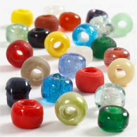 Glass Bead Mix, D: 9 mm, hole size 2.5-3 mm, 75 g, asstd colours [HOB-692801]