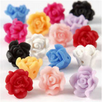 Clay Roses, D: 16x10 mm, hole size 0.5 mm, 16 mixed, asstd colours [HOB-69786]
