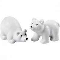 Small Figures, H: 30 mm, L: 45 mm, 2 pcs, white [HOB-69837]