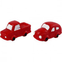 Small Figures, H: 20 mm, L: 40 mm, 2 pcs, red [HOB-69839]