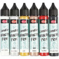 Candle Pen, 6x25 ml, standard colours [HOB-73514]