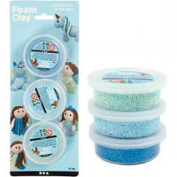 Foam Clay®, 3x14 g, blue, light blue, green [HOB-78135]