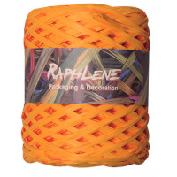 Raffia Synthetic Orange - Roll of 200 meters (1 roll) [HV-RAFOR]