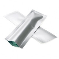 Plastic Bags Matt Silver 3.8x12.7cm Tamper-proof Heat sealable (100 pieces) [CRB5S]
