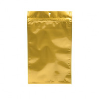 Gold Metallized Hanging Zipper Barrier Bags 9.2 x 12.7 cm (100 Pieces) [HZBB4MG]