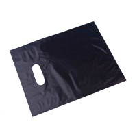 Plastic Carrier Bags Black 30.5x38cm PE 20 micron (100 pieces) [H1215BK3]