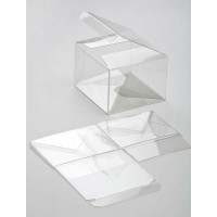 Plastic Gift Boxes 8.9x8.3x6cm Crystal Clear with Autolock Bottom (25 pieces) [PLB115]