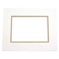Mount Board Double thick Ivory/Olive Green 30.5x40.6cm with 19.4x29.5cm Window (10 pieces) [MD20108]