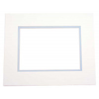 Double Mat. Ivory/Light Blue 19 x 29cm Inner Cut 30.5 x 40.6cm (10 Pieces) [MD20107]