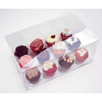 Plastic Gift Boxes for 4 Cupcakes or muffins 19.1x17.8x10.2cm (100 pieces) [CBS178]