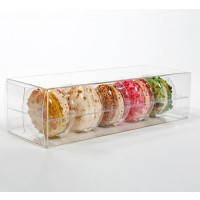 Plastic Gift Boxes set for 5 Macarons 6.5x5.1x19.1cm incl. Insert (25 pieces) [MBS1]