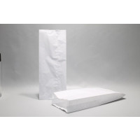 Paper Bags White 15x7x35cm with side gusset | Content 2.5kg Cellulose 35grs (100 pieces) [PAV1515]