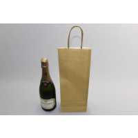 Carrier Bags for Bottles Gold 14x8x39cm Kraft 110 g/m (50 pieces) [PAWF1439GO]