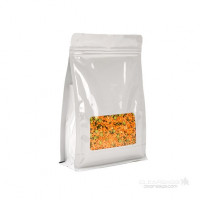 White Box Bottom Zipper Pouches w/Window 12.7 x 4.4 x 16.5cm (100 Pieces) [SQMS3W]  