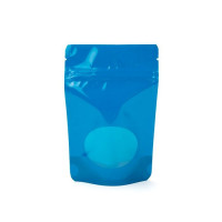 Stand Up Pouches Blue with oval Window 14.9x8.9x23.2cm | 312 grams (100 pieces) [ZBGO7BL]