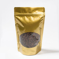 Stand Up Pouches Gold with oval Window 17x9x28.5cm | 340 grams (100 pieces) [ZBGO4G]