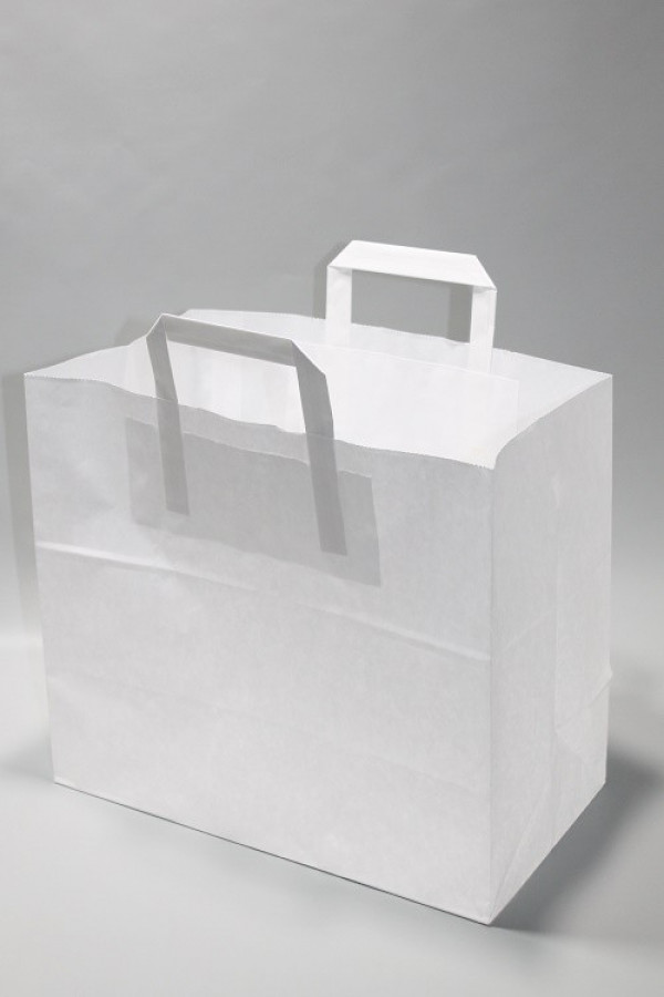 Shopping Bag Bleached Kraft 80 g/qm 32x11x40 cm (50 pcs) [PADW8040]